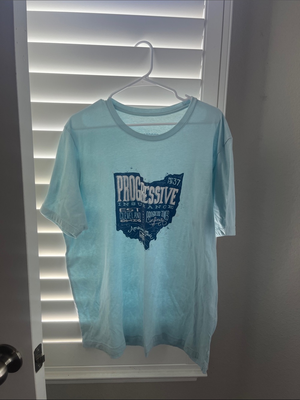 Progressive Insurance Light Blue Graphic Tee
